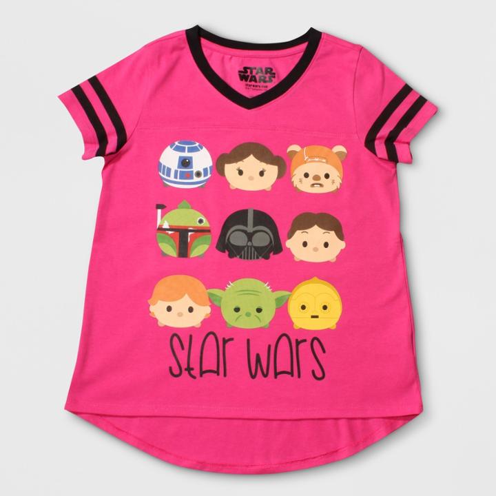 Girls' Star Wars Tsum Tsum T-shirt - Diva Pink - S,