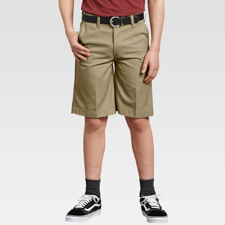 Dickies Boys' Classic Fit Flexwaist Shorts With Extra Pocket - Khaki 8, Boy's, Green