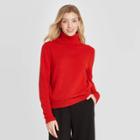 Women's Turtleneck Pullover Sweater - A New Day Red