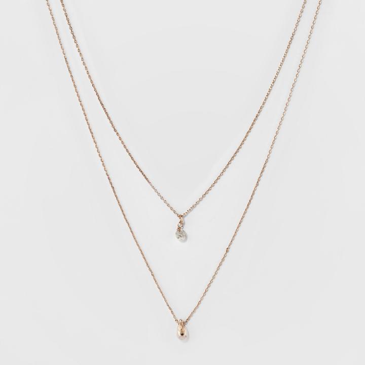 Target Two Row Short Necklace - A New Day Gold, Size: Small, Rose Gold