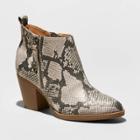 Women's Jameson Faux Leather Snake Double Zip Bootie - Universal Thread Gray