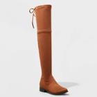 Women's Sidney Wide Calf Over The Knee Boots - A New Day Cognac