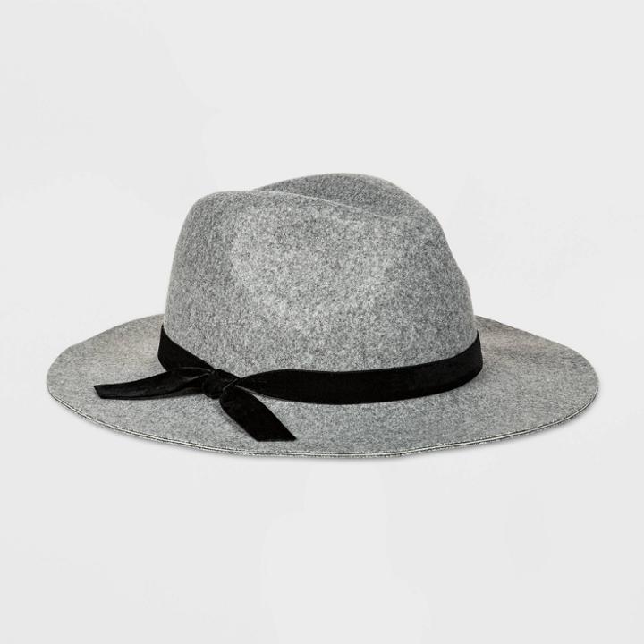 Girls' Floral Panama Embroidery Hat - Art Class Gray, Girl's