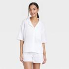 Women's 100% Cotton Gauze Top - Stars Above White