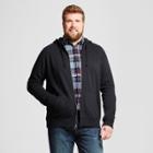 Men's Big & Tall Long Sleeve Hooded Fleece Sweatshirt - Goodfellow & Co Black