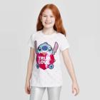Disney Petitegirls' Flip Sequin Stitch True Love Short Sleeve T-shirt - White S, Girl's,