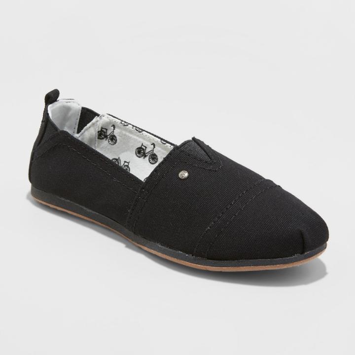 Women's Mad Love Lydia Wide Width Slip On Canvas Sneakers - Black 12w,