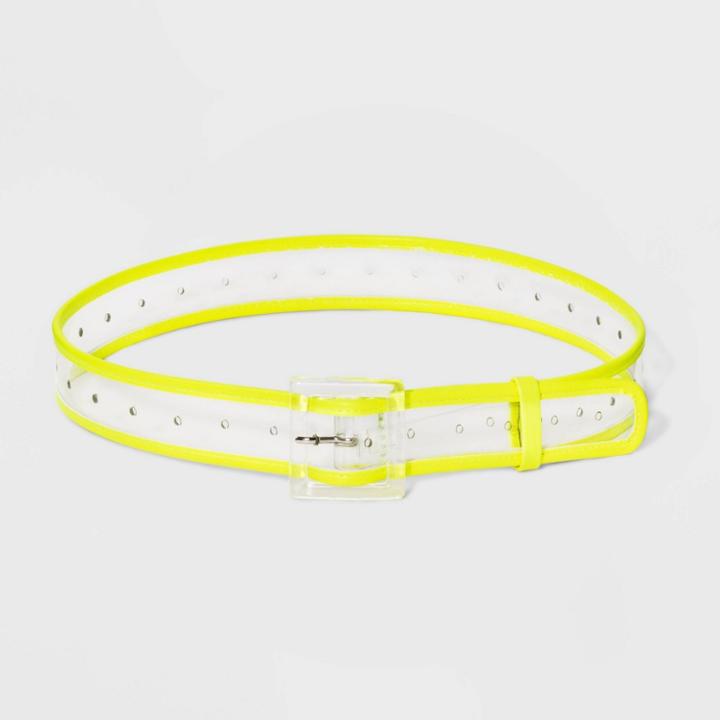 Women's Neon Trim Clear Belt - Wild Fable Yellow