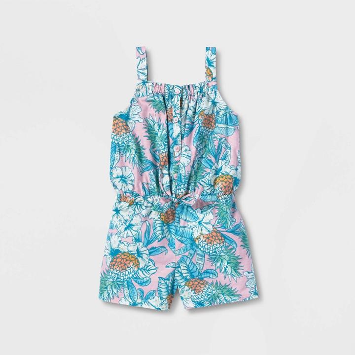 Oshkosh B'gosh Toddler Girls' Sleeveless Button-through Romper - Pink