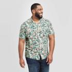 Men's Tall Floral Print Standard Fit Short Sleeve Button-down Camp Shirt - Goodfellow & Co Green