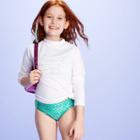 Girls' Mermaid Kisses Long Sleeve Rash Guard - More Than Magic White