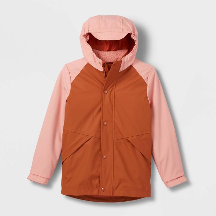 Kids' Solid 3-in-1 Rain Jacket - Cat & Jack Orange