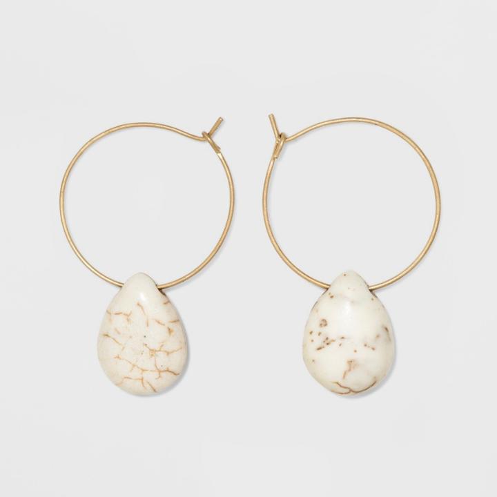 Beaded Hoop Earrings - Universal Thread Gold