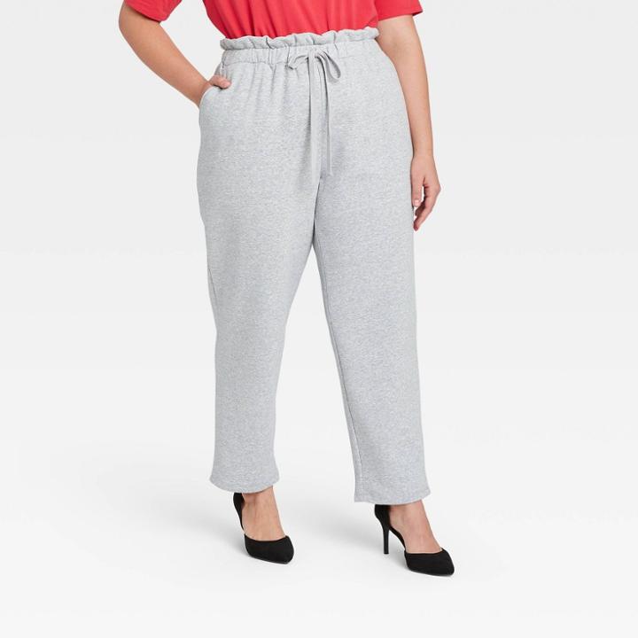 Women's Plus Size High-rise Regular Fit Jogger Pants - Who What Wear Gray