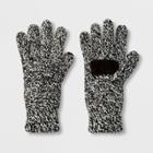 Isotoner Women's Marled Chenille Warmtouch Gloves - Black/white, Gray