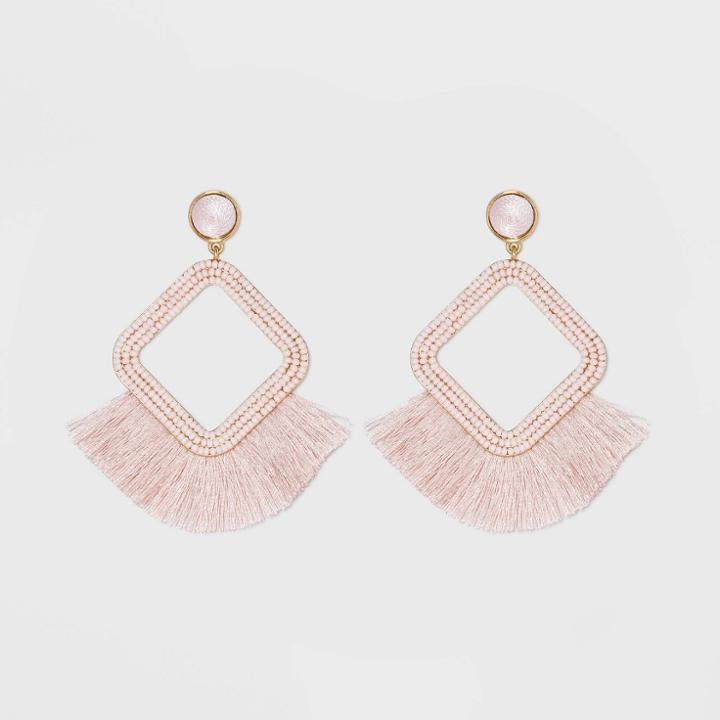 Sugarfix By Baublebar Fringe Hoop Earrings - Blush, Women's
