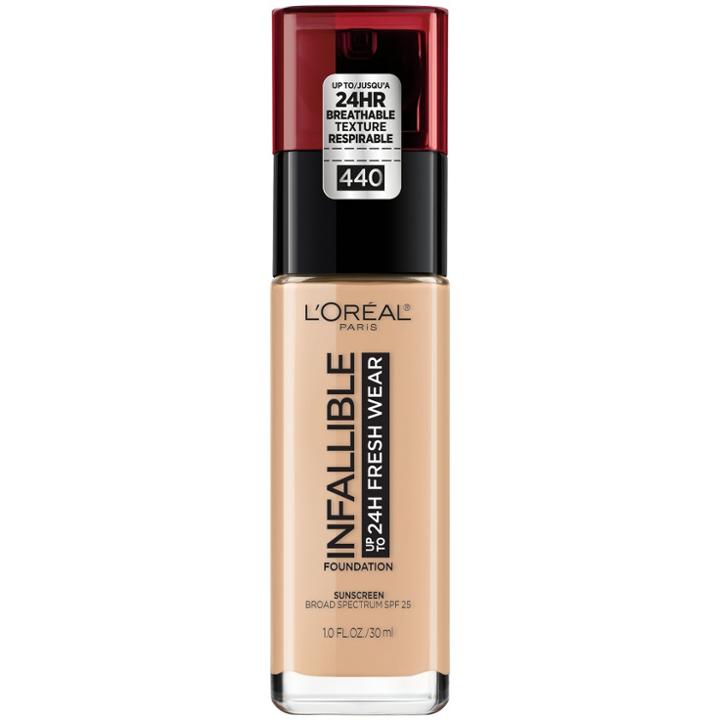 L'oreal Paris Infallible 24hr Fresh Wear Foundation 440 Natural Rose - 0.17 Fl Oz, Natural Rose