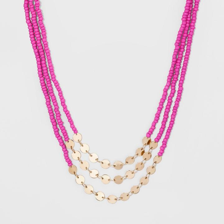 Sugarfix By Baublebar Beaded Layered Necklace - Pink, Girl's