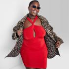 Women's Plus Size Sleeveless Bodycon Dress - Wild Fable Red