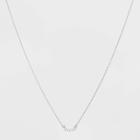 Sterling Silver With Cubic Zirconia Curved Bar Station Necklace - A New Day Silver, Women's, Clear