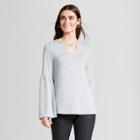 Women's Bell Sleeve Keyhole Tunic - Alison Andrews Gray