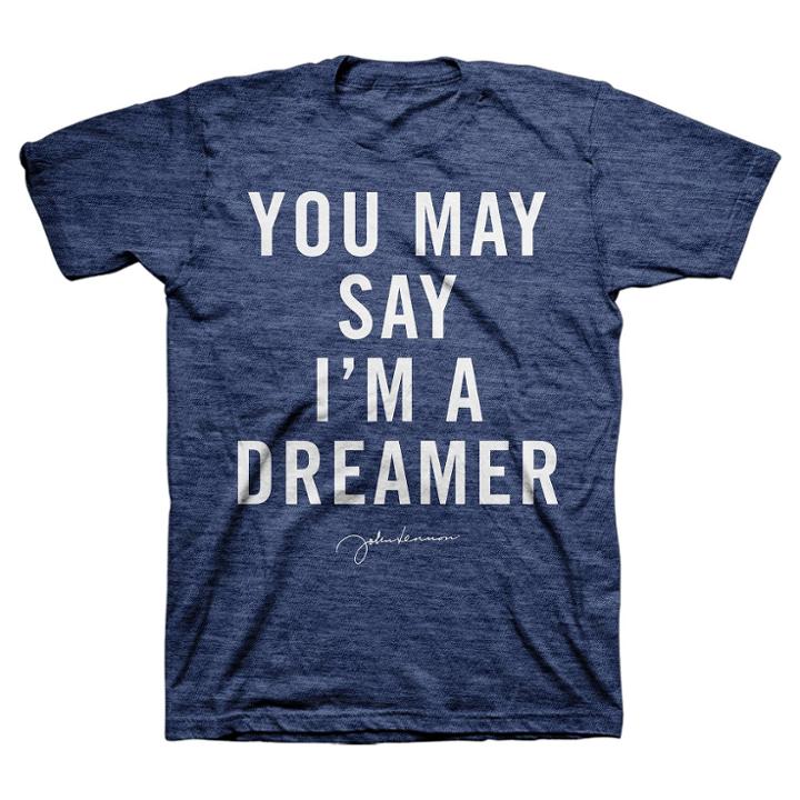 Men's John Lennon Dreamer Quote Graphic T-shirt - Navy Heather