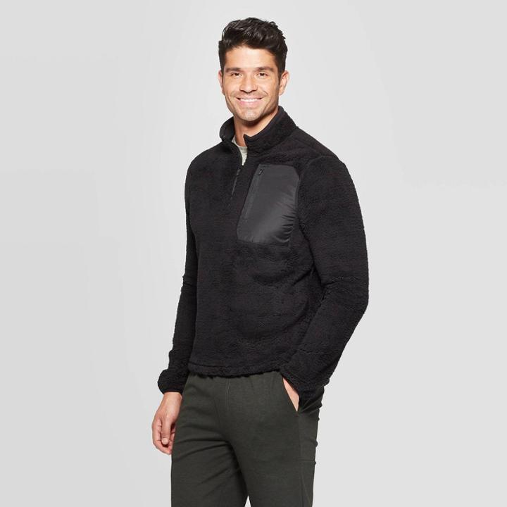 Men's Fleece 1/4 Zip Jacket - C9 Champion Black L, Men's,
