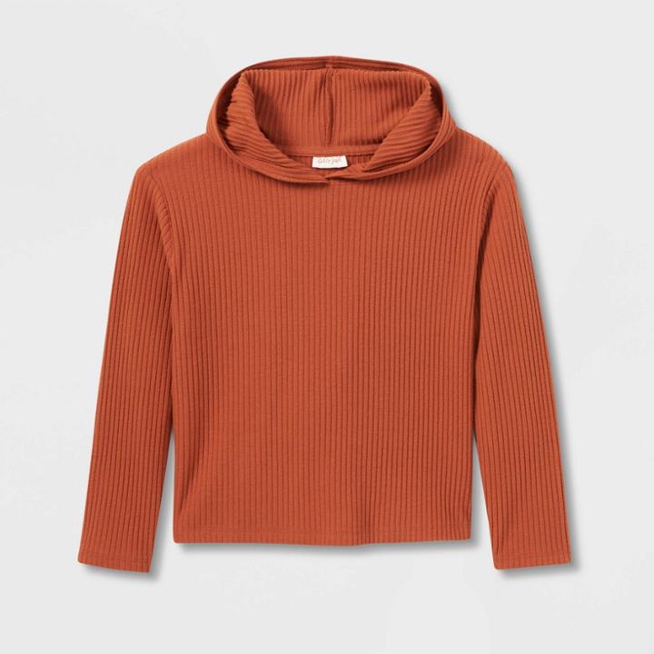 Girls' Cozy Rib Pullover Hoodie - Cat & Jack Cinnamon