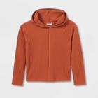 Girls' Cozy Rib Pullover Hoodie - Cat & Jack Cinnamon