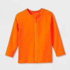 Baby Boys' Zip-up Long Sleeve Rash Guard Swim Shirt - Cat & Jack Orange