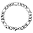Men's West Coast Jewelry Stainless Steel Brushed Finish Figaro Chain Bracelet,