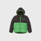 Boys' Minecraft Flip Sequin Hooded Puffer Jacket - Green