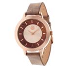 Women's Earth Autumn Wood Outer-dial Polyurethane Strap Watch-brown, Khaki