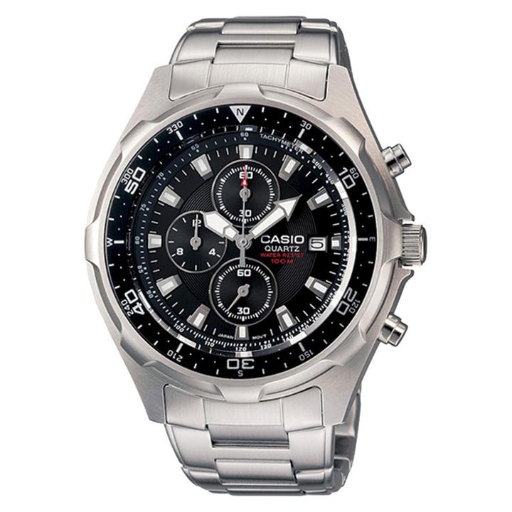 Men's Casio Dive Style Stainless Steel Chronograph Watch - Silver (amw330d-1av)