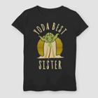 Girls' Star Wars Yoda Best Sister Family T-shirt - Black