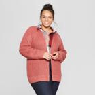 Women's Plus Size Long Sleeve Relaxed Open Layering - Universal Thread Pink