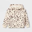 Grayson Mini Toddler Girls' Leopard Fleece Hooded Sweatshirt - Cream