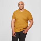 Men's Big & Tall Striped Regular Fit Short Sleeve V-neck T-shirt - Goodfellow & Co Zesty Gold