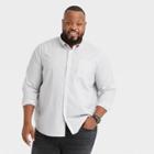 Men's Tall Plaid Standard Fit Long Sleeve Button-down Shirt - Goodfellow & Co Light Gray/plaid