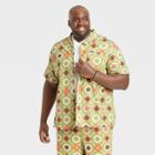 Men's Big & Tall Short Sleeve Button-down Shirt - Goodfellow & Co Green/quilt