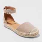 Women's Chloe Microsuede Espadrille Flat - A New Day Taupe 5, Women's, Brown