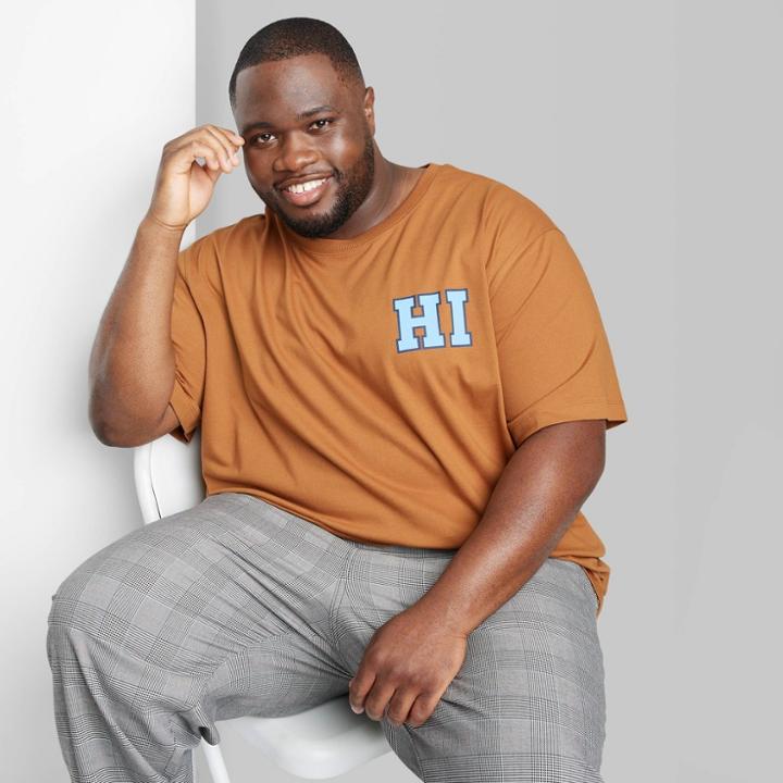 Adult Extended Size Graphic T-shirt - Original Use Orange/letters