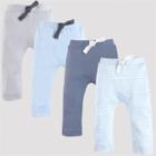 Touched By Nature Baby 4pk Harem Organic Cotton Pull-on Pants - Light Blue/gray 3-6m, Kids Unisex