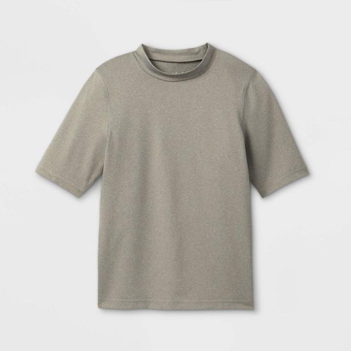 Boys' Solid Short Sleeve Rash Guard Swim Shirt - Cat & Jack Gray