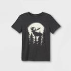 Boys' 'moose Under The Moon' Graphic Short Sleeve T-shirt - Cat & Jack Charcoal Gray