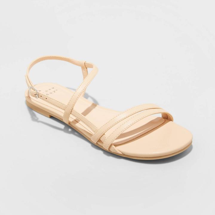 Women's Kaia Strappy Sandals - A New Day Tan