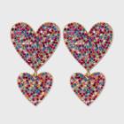 Sugarfix By Baublebar Crystal Heart Drop Earrings,