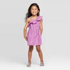 Toddler Girls' Striped A-line Dress - Cat & Jack Purple
