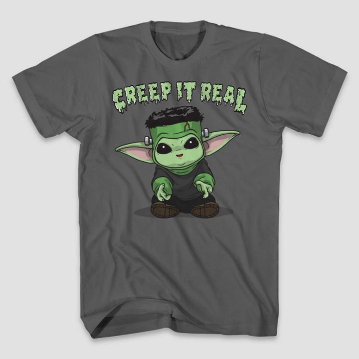 Men's Star Wars The Child Frankenstein Short Sleeve Graphic T-shirt - Charcoal Gray