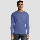 Hanes Men's Long Sleeve 1901 Garment Dyed Pocket T-shirt - Deep Blue